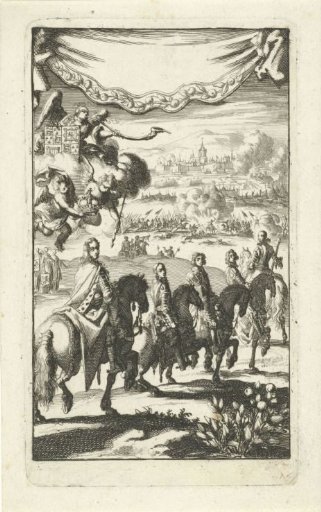 Princes of Orange William I, Maurice, Frederick Henry, William II and William III on Horseback