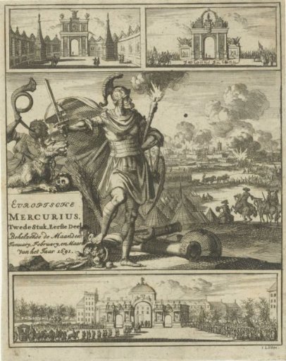 Mars with Raised Sword Before a City Set Ablaze