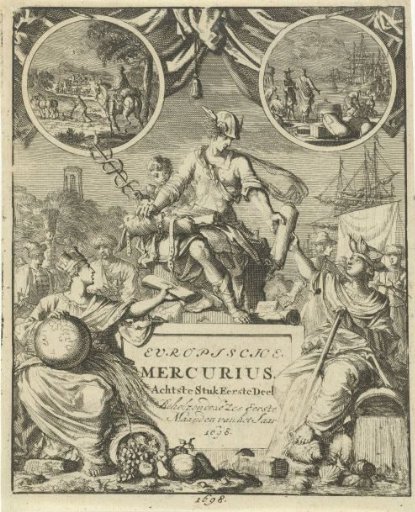 Mercury handing a rolled map to Shipping