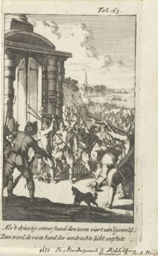 Assault on the North Gate of Middelburg by rebellious peasants, 1672