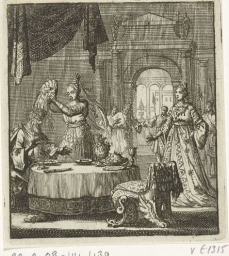 Princess turns a bowl of food upside down over the head of her husband