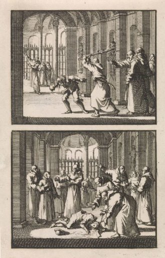 Brother Felix Strikes a Student / Monks Find the Student Unconscious