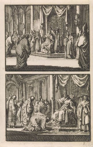 Pope Sixtus V Crowned with a Tiara / Japanese Envoys Greet Pope Sixtus V