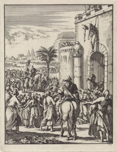 Tuman Bay II, Sultan of Egypt, hanged above the city gate of Istanbul, 1517