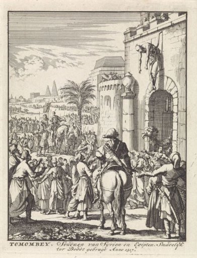 Tuman Bay II, Sultan of Egypt, hanged above the city gate of Istanbul, 1517