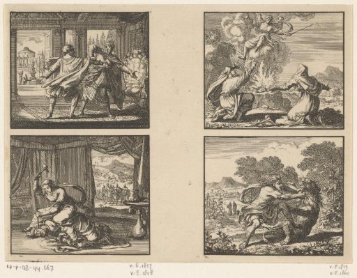 Eglon Killed by Ehud / Jael Kills Sisera / The Offering of Manoah / Samson Defeats the Lion