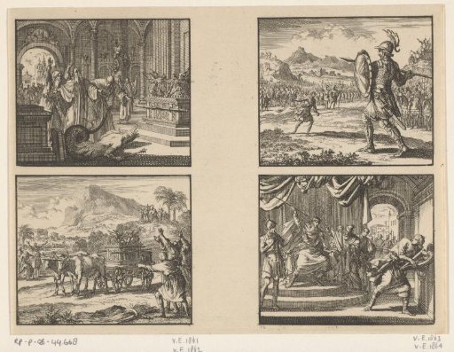 The Ark of the Covenant in the Temple of Dagon / The Return of the Ark of the Covenant / David and Goliath / Saul Attempts to Kill David