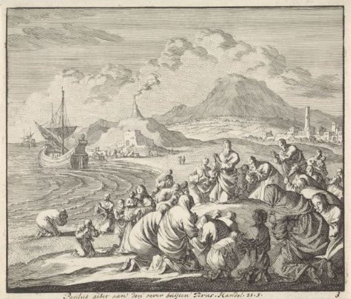 Paul prays by the shore of Tyre