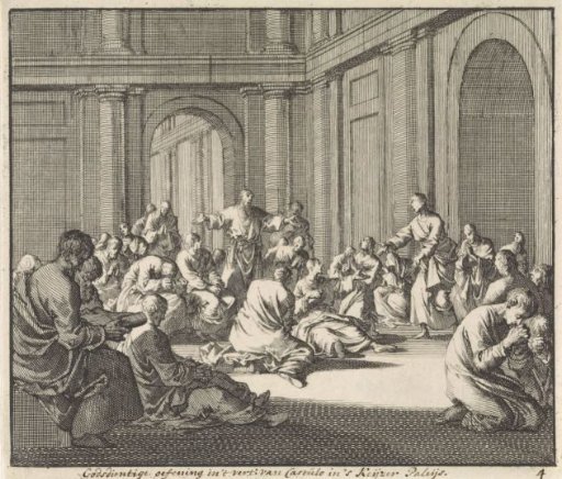Gathering of Christians in the room of Saint Castulus in the imperial palace