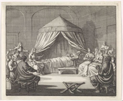 Saint Paula on her deathbed
