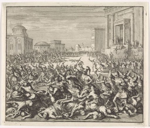 Emperor Theodosius I has seven thousand inhabitants of Thessaloniki slaughtered