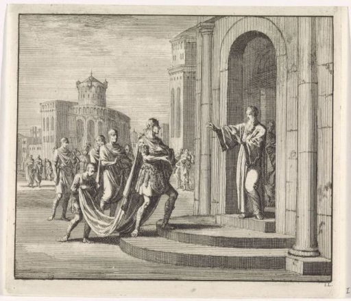 Saint Ambrose forbids Emperor Theodosius access to the church