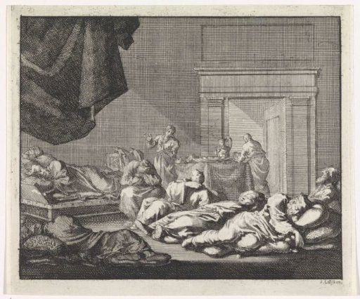 Drunken bishops, sleeping in a room