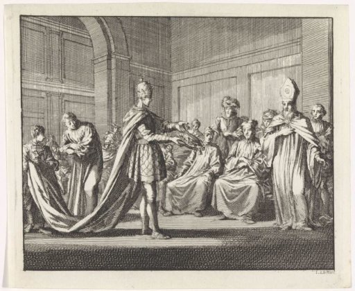 The emperor confronts the archbishop with the wealth of the church