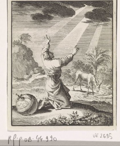 Kneeling Man Viewing a Heavenly Vision