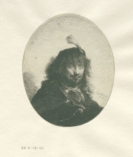 Self-portrait (?) with plumed cap