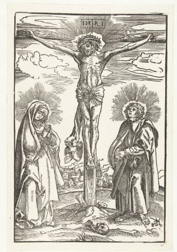 Christ on the Cross between Mary and John the Evangelist