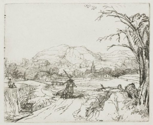 Landscape with sportsman and dogs