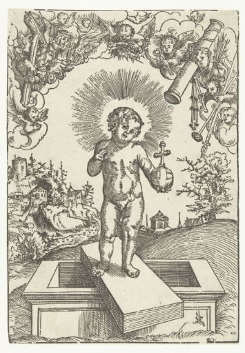 Christ Child as Saviour Surrounded by Angels with Instruments of the Passion
