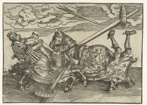 German Tournament with Two Noblemen as Knights on Horseback