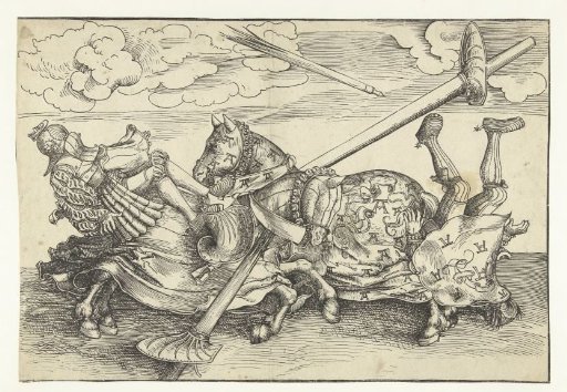 German Tournament with Two Noblemen as Knights on Horseback