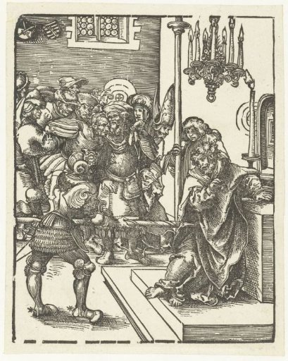 Saint Thomas stabbed with a spear