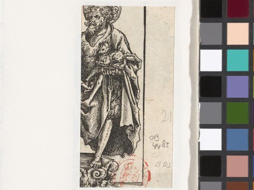 Statue of John the Baptist with lamb and book