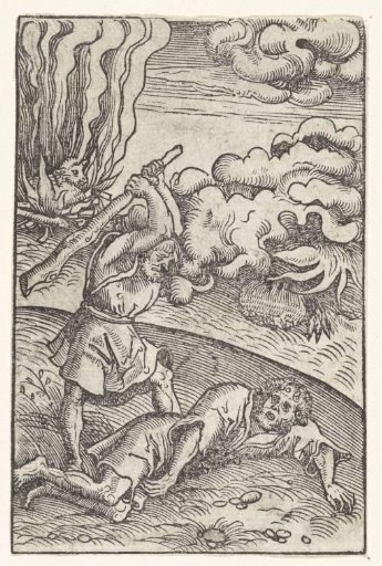 Cain Strikes Abel Dead with a Club