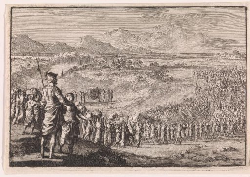 Israelites cross the dry Jordan