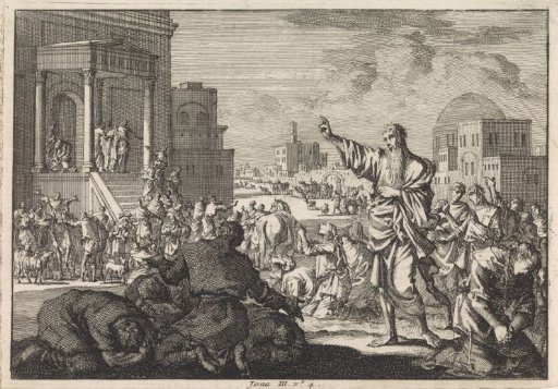 Jonah foretells the downfall of Nineveh