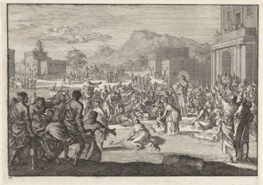 Christ Preaching to a Crowd in a Square