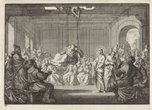 Christ Heals a Paralytic Man Lowered Through the Roof