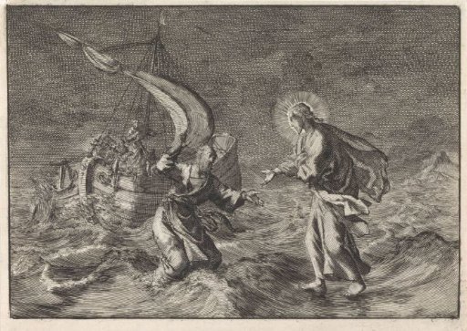 Christ Walking on the Water During a Storm on the Lake of Galilee