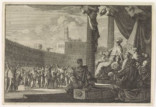 King Agrippa sees an owl above his throne