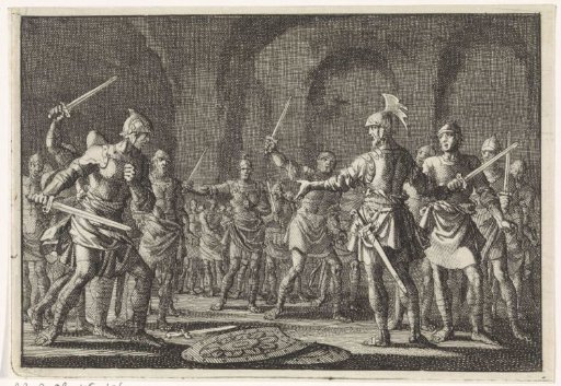Josephus after the capture of Jotapata with 40 companions in a cave