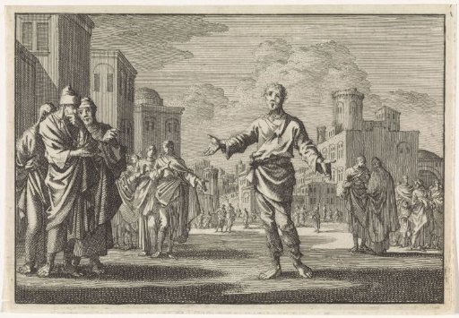Jesus, son of Ananus, walks through the streets of Jerusalem