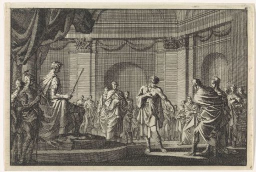 Antipater shows Caesar his wounds