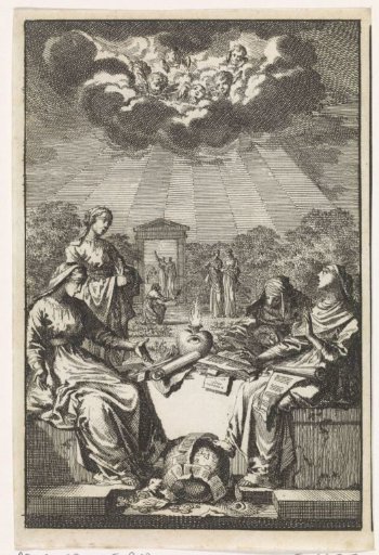 Women behold a burning heart