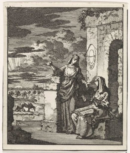 Two women behold the sunset at a sundial