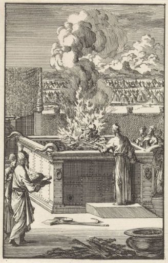 Priest Offering a Bull on the Burnt Offering Altar