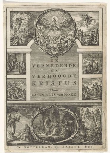 Title page for: Kornelis van Hoek's 'The Humiliated and Exalted Christ', 1706