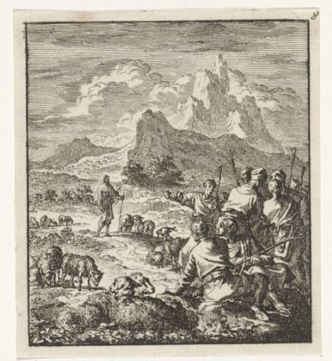 The Sons of Jacob with Their Flock Point to the Approaching Joseph