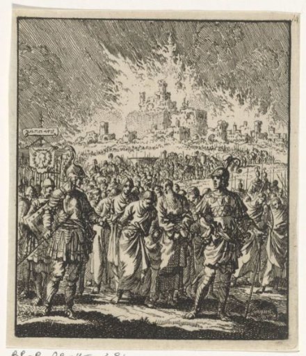 The Israelites Leave the Burning Jerusalem