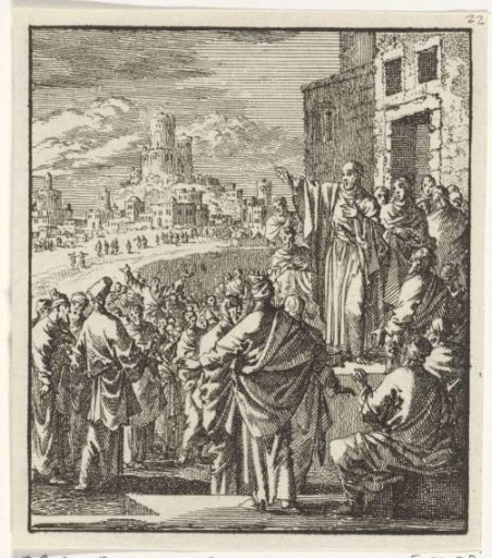 Peter Preaching on the Steps of a House