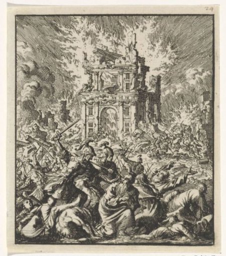 Romans Killing the Jews While the Temple Burns