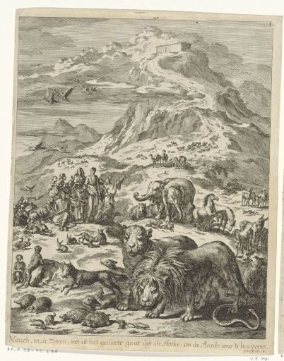 Noah, His Family and the Animals Leaving the Ark