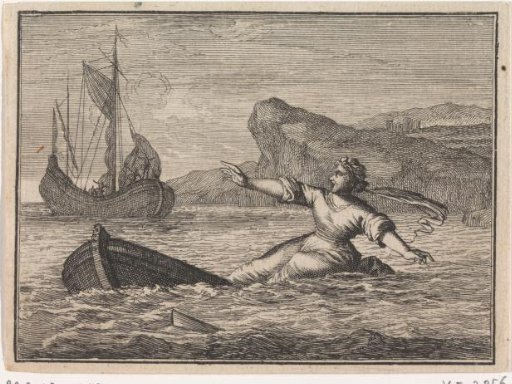 Woman on a sinking boat