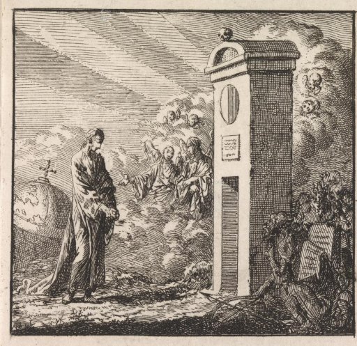 Man before the gate of the underworld