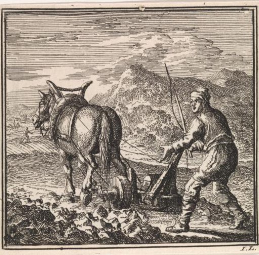 Man ploughing a field