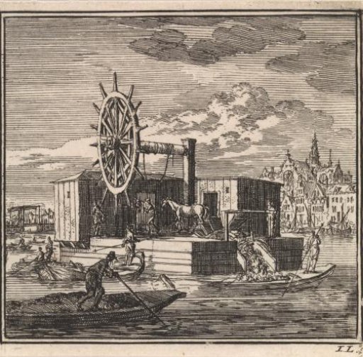 Dredging mill on the edge of a town